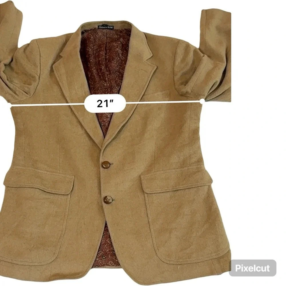 Stafford Executive‎ Mens Camel Hair Blazer Tan Paisley Lining USA Made 40R 42R